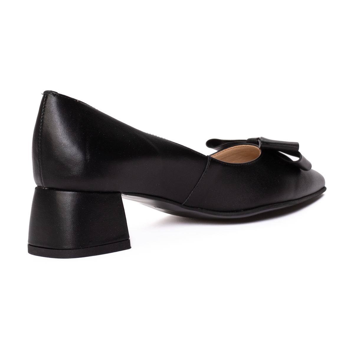 Pantofi Dama Piele Naturala Toc Gros Negri 1460