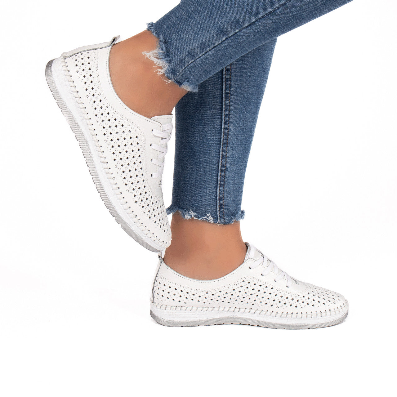 Pantofi dama casual 102 alb