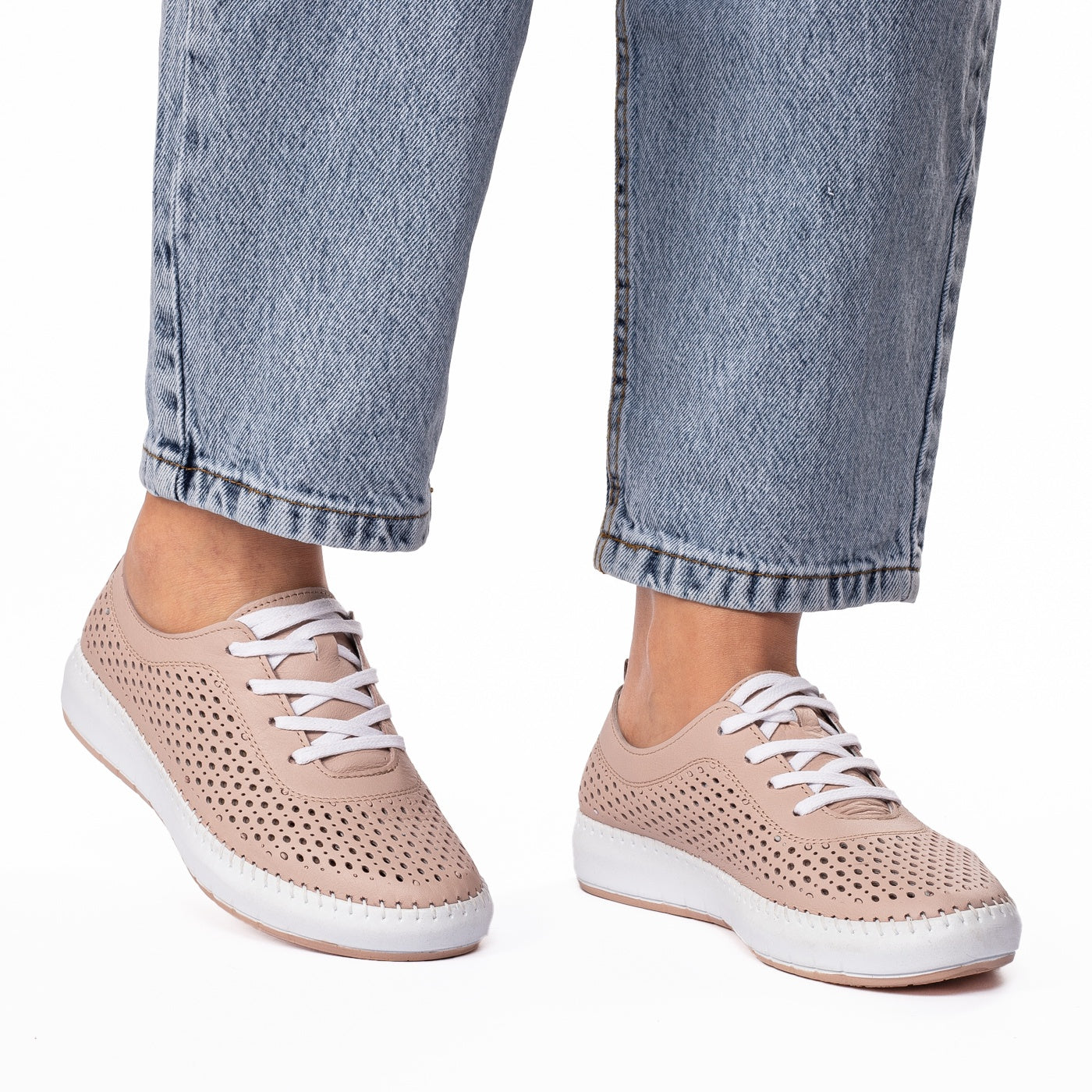 Pantofi dama casual 127 pudra