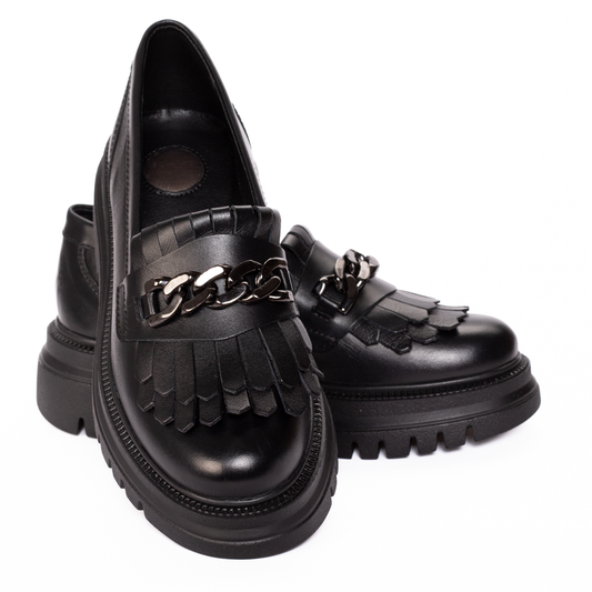 Mocasini Dama Piele Naturala Negri 856