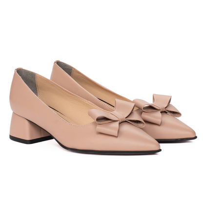 Pantofi Dama Piele Naturala Nude 1460
