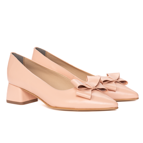 Pantofi Dama Piele Naturala Roz Pudra 1460