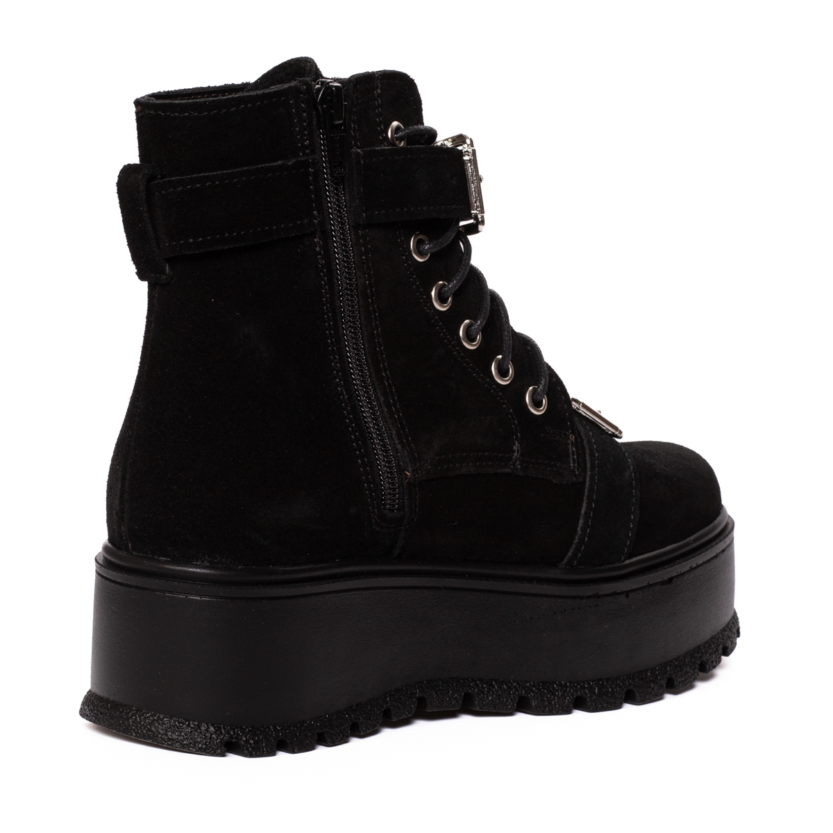 Ghete Dama Piele Intoarsa Platforma Negre 078