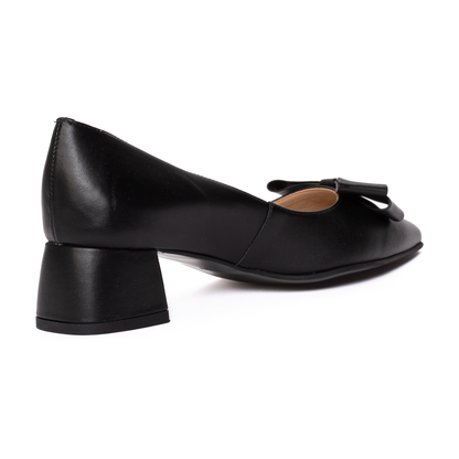 Pantofi Dama Piele Naturala Toc Gros Negri 1460