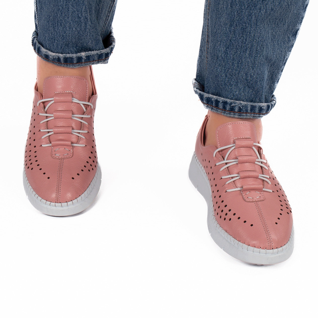 Pantofi dama casual 010 pudra