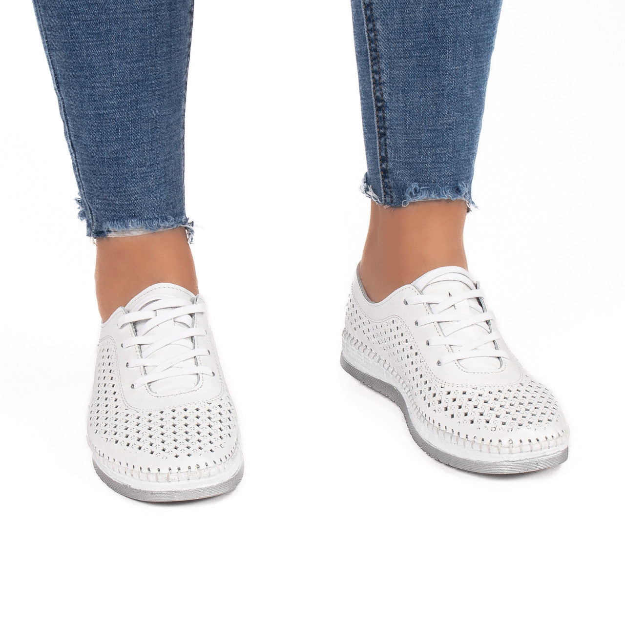 Pantofi dama casual 102 alb
