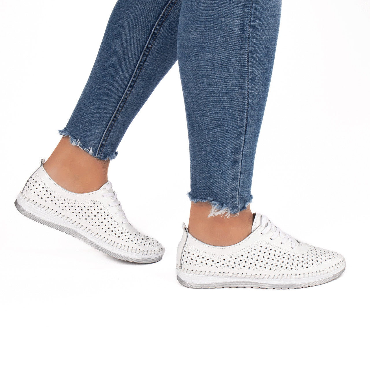 Pantofi dama casual 102 alb