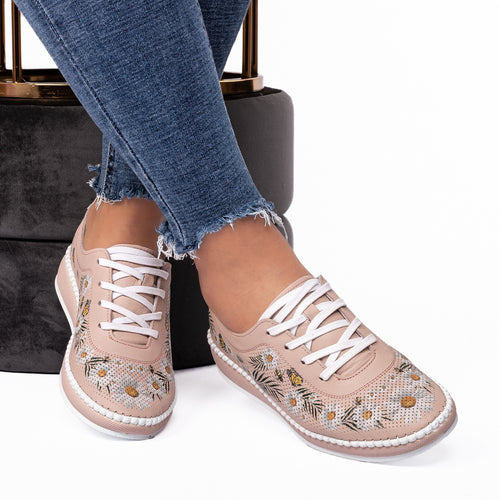 Pantofi dama casual 111 pudra