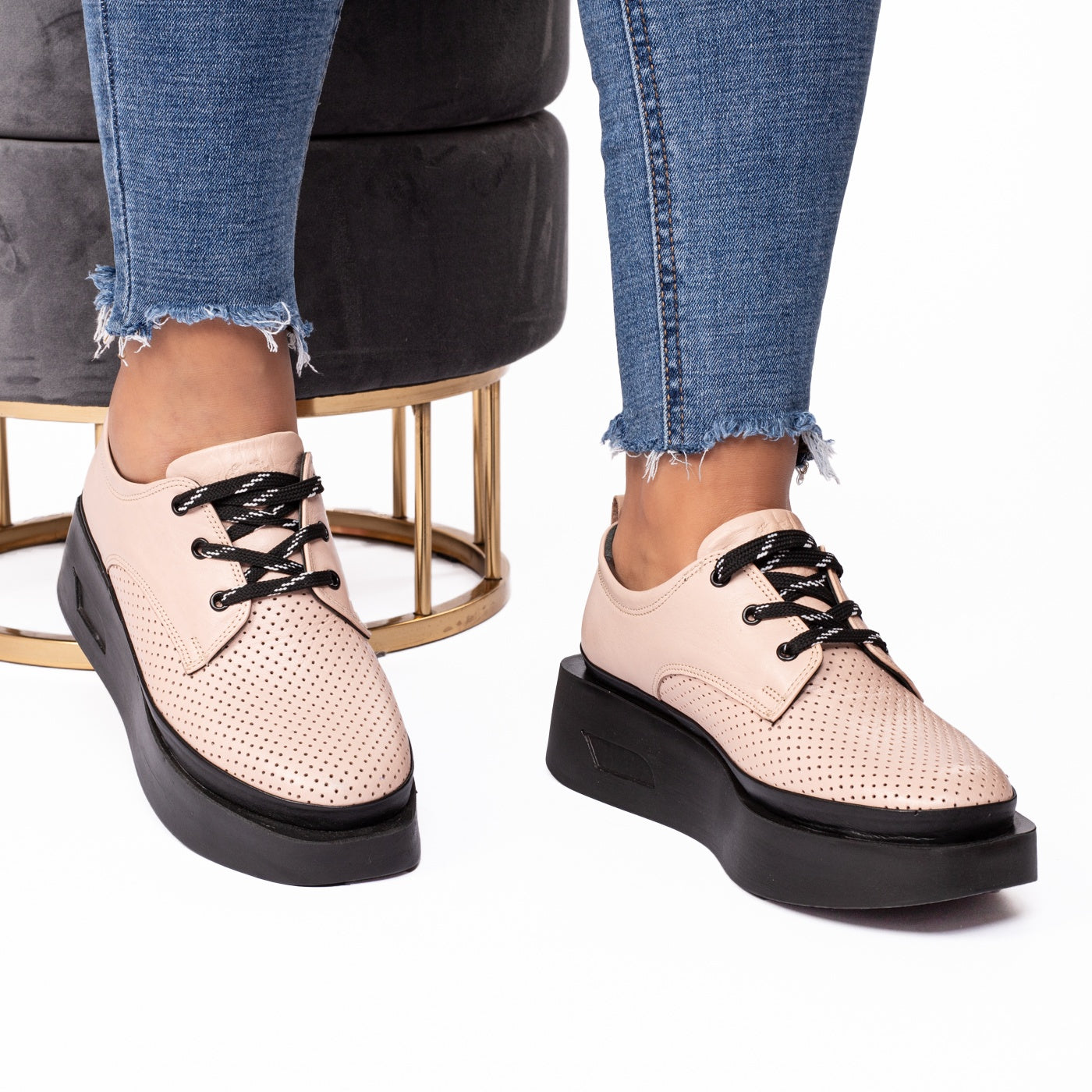 Pantofi dama casual 2050 L pudra