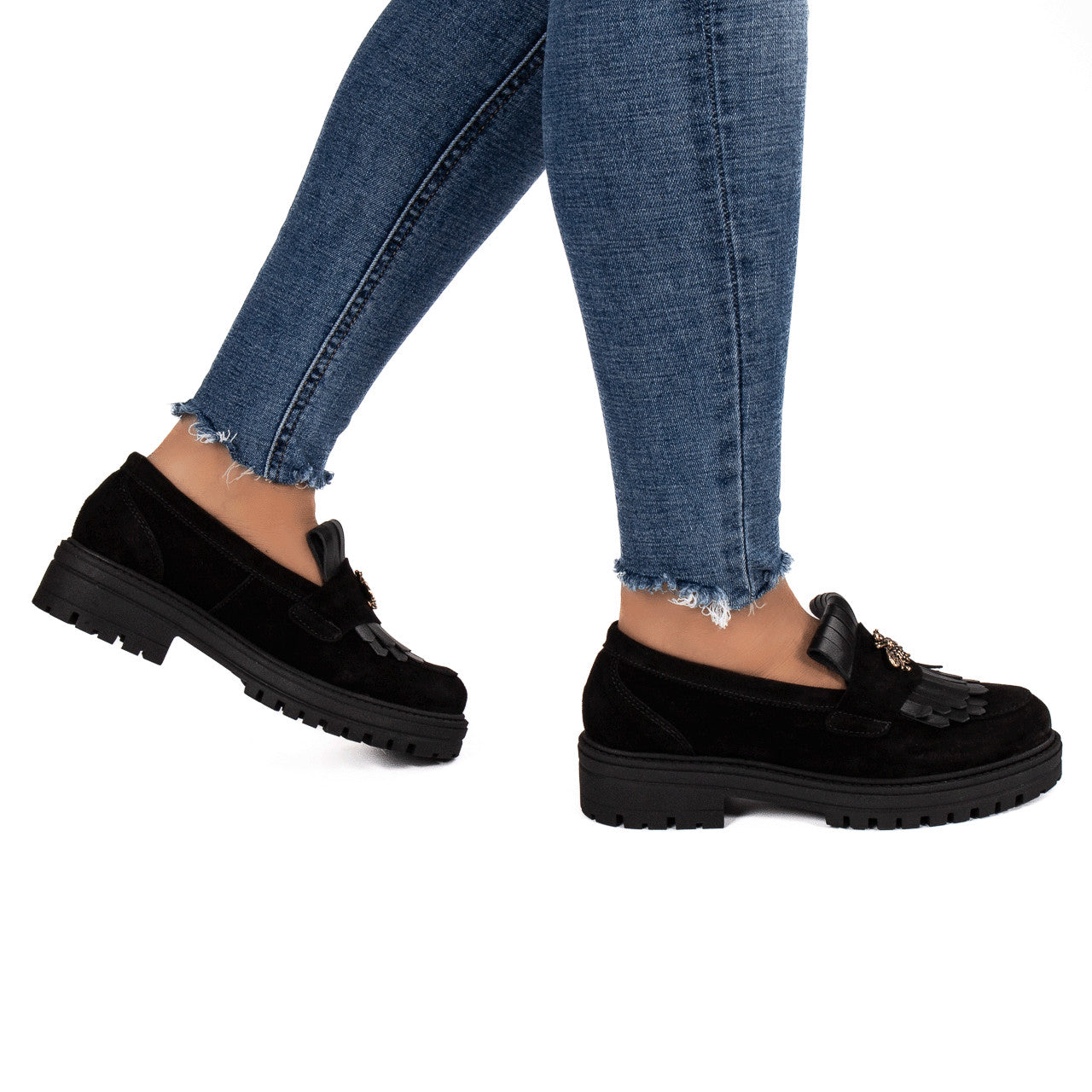 Pantofi dama casual FL negru velur