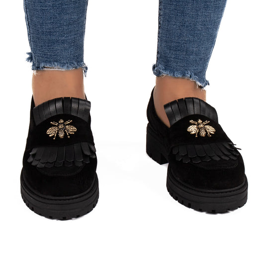Pantofi dama casual FL negru velur