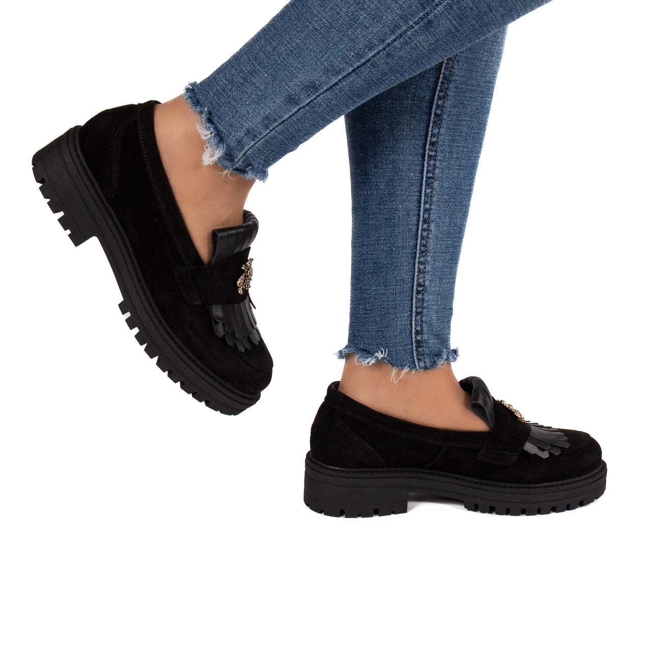 Pantofi dama casual FL negru velur