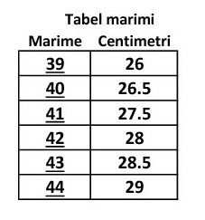 Ghid mărimi Adidasi barbati Mex maro